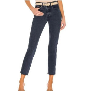 Levi's Wedgie Icon Premium Jeans in "Black & Blue" Wash High Rise Tapered Leg 26